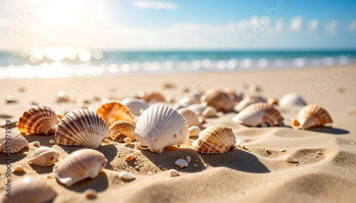 Shells on sandy beach