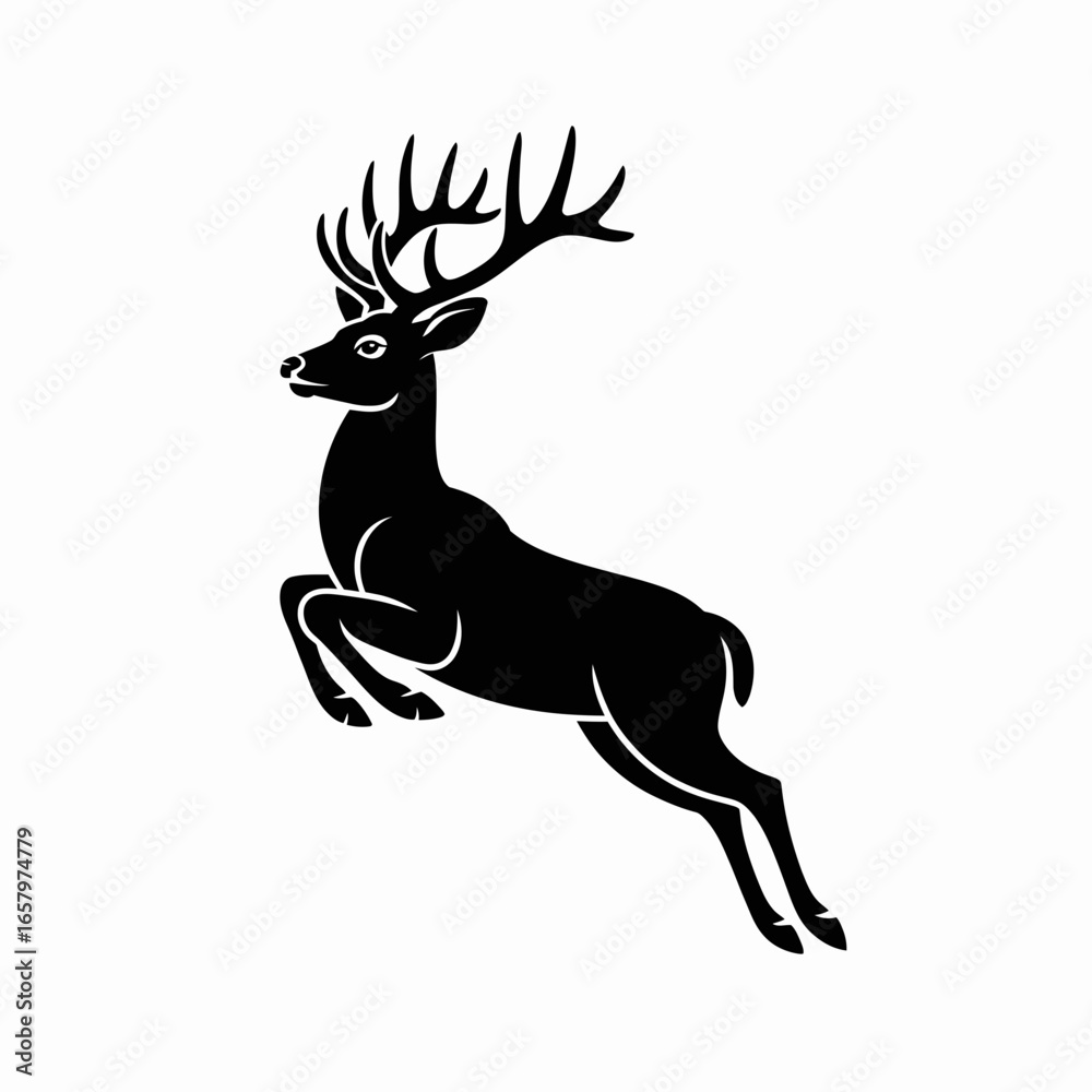 Obraz premium deer silhouette vector