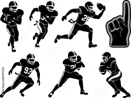American Football Victory Action football, victory, sports, athlete, action, running,  Vector bundle
