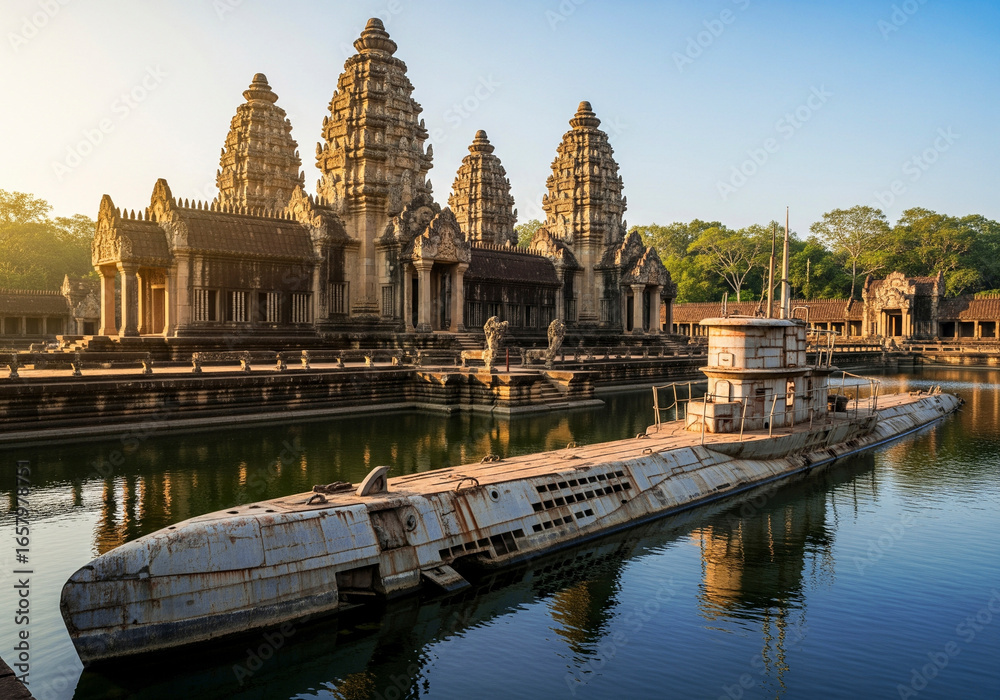 Fototapeta premium Surreal Submarine Temple