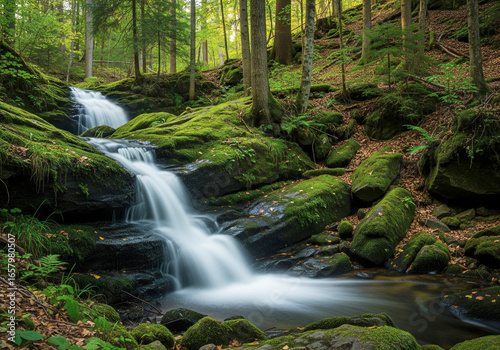 Tranquil Forest Waterfall