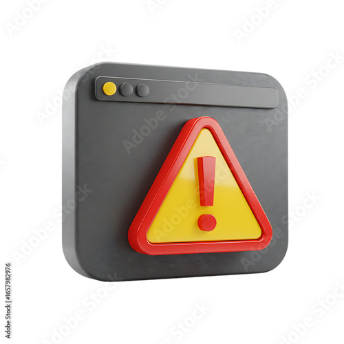 Free Download 3D Warning Sign with Exclamation Mark On Isolated Transparent Background - GFXLoad