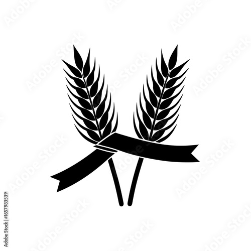 Wheat ears with black ribbon