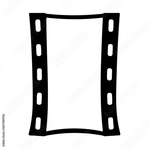 Abstract film strip illustration with rounded rectangular film borders and center area