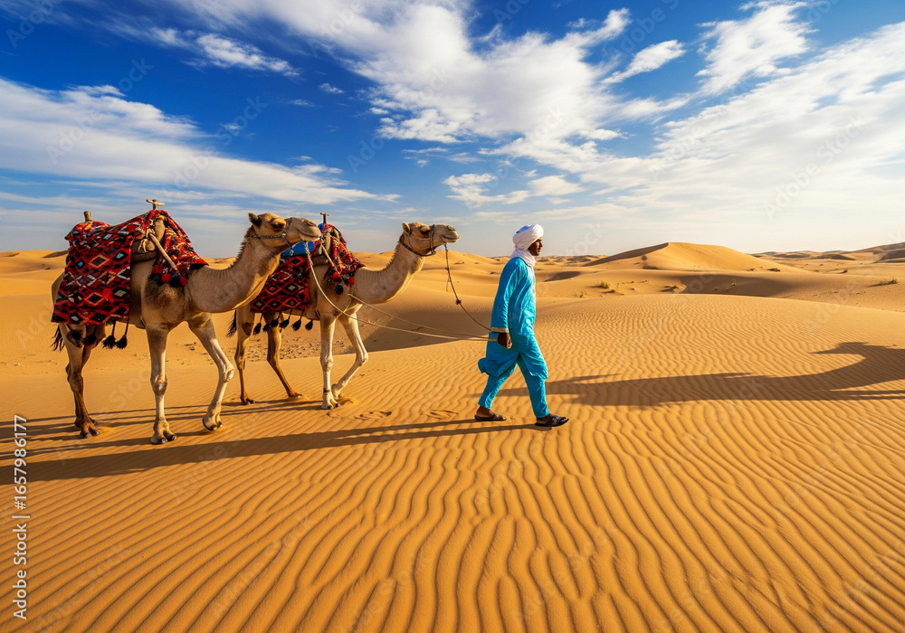 Fototapeta premium Desert Camel Journey