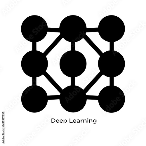 Black and white neural network design representing deep learning concepts