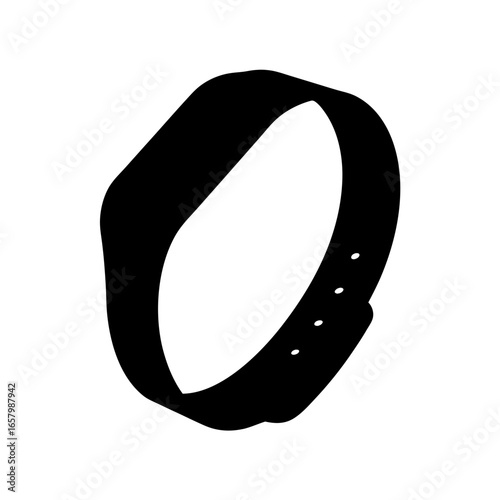 Black silhouette of a wristband with adjustment holes for secure fitting