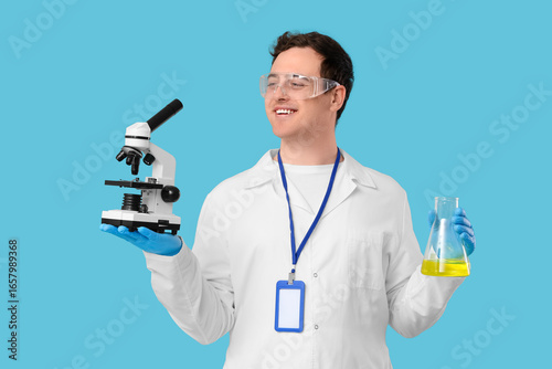 Young male scientist with m...