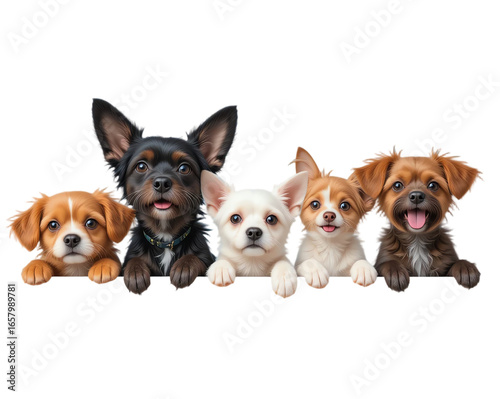 Adorable group of puppies showcasing playful furry and cute animals with happy expressions perfect for pet lovers and family-friendly stock images
