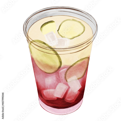 Red Lemon Fruit Ade Juice Vector Design Illustration