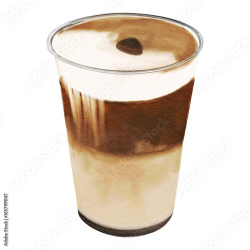 Einspanner Coffee Cafe Latte Beverage Dessert Vector Design