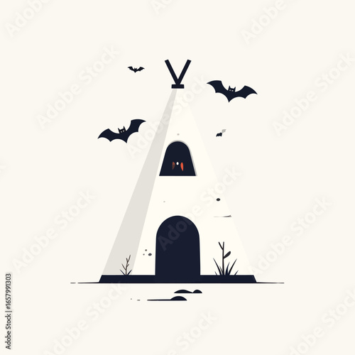 Simple Halloween Teepee with Bats for Kids
