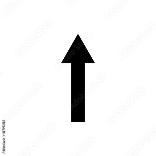 Straight black arrow graph up ward direction , png file . 