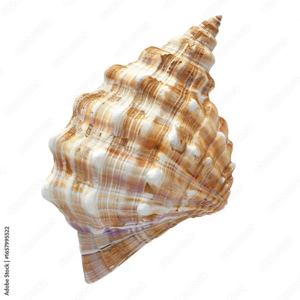 Fototapeta premium A tan and white spiral seashell