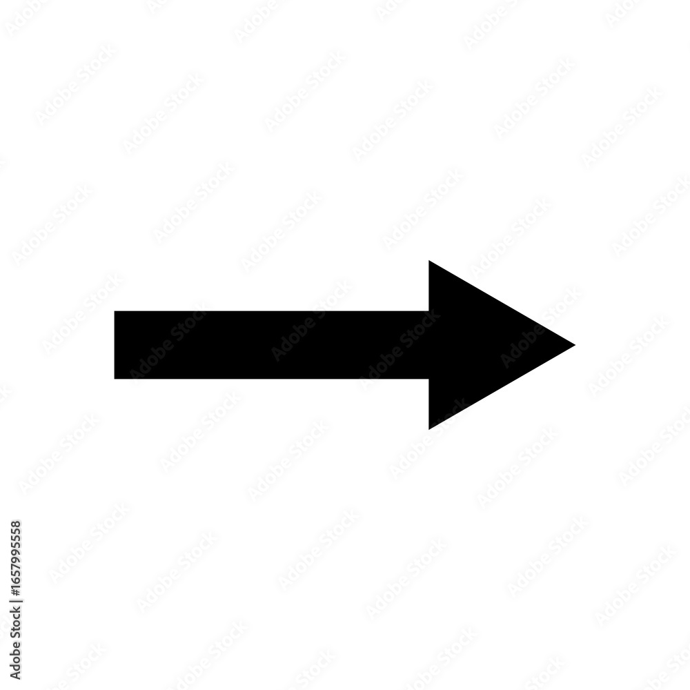 right side pointing black arrow icon displayed on a transparent background