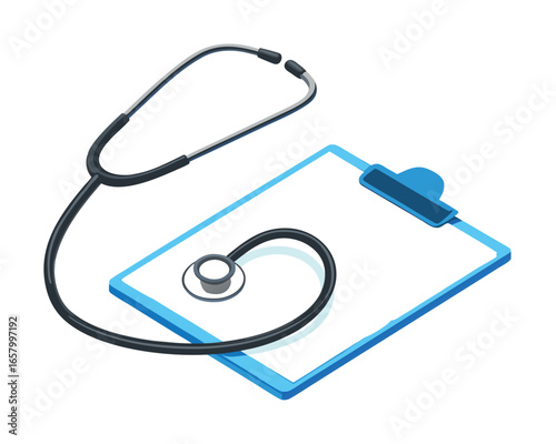 stethoscope as symbol pad of good health eps