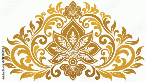 Vector art of gold floral ornament design
