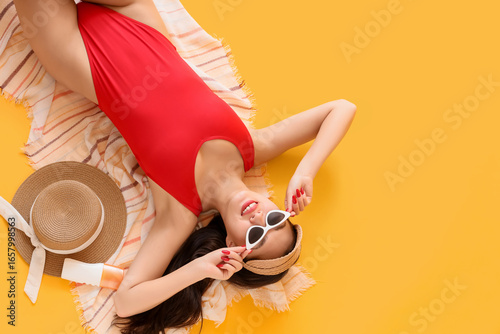 Beautiful young happy Asian...