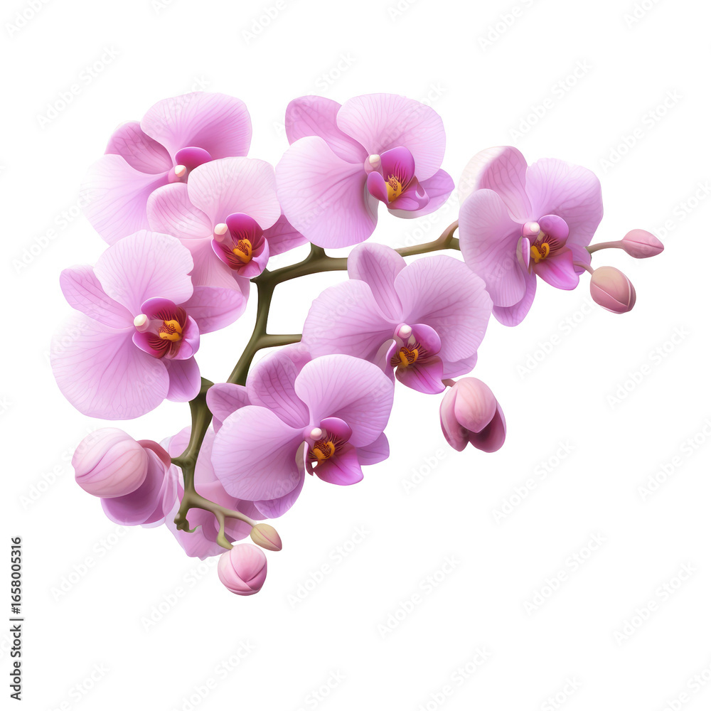 Fototapeta premium pink orchid isolated on white or transparent background