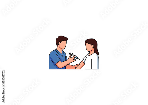 doctor giving injection to patient