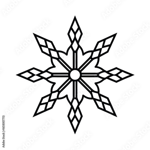 ornamental snowflake vector design on white background