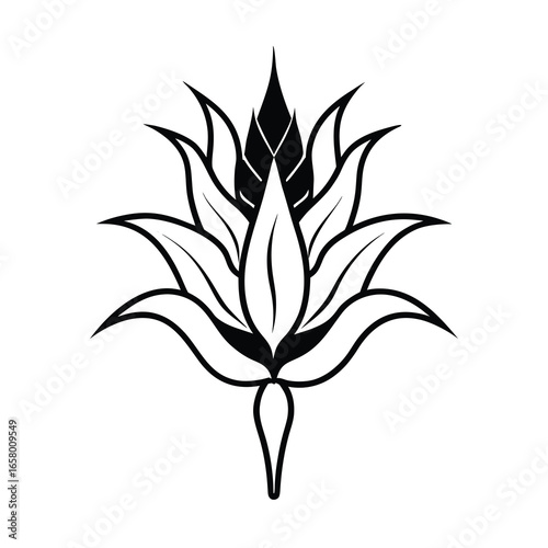 predatory plant design on white background