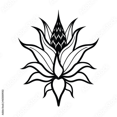 predatory plant design on white background