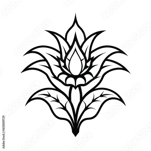 predatory plant design on white background