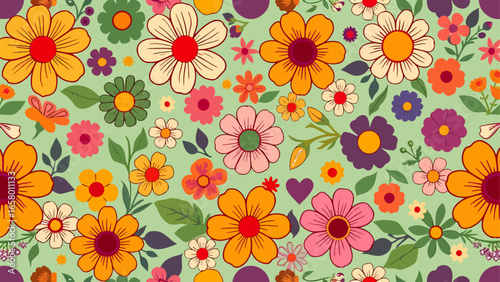 Wallpaper Mural seamless floral pattern Torontodigital.ca