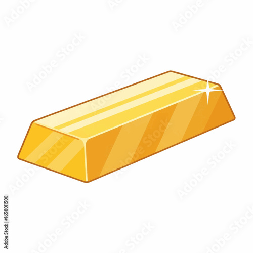 Flat Color Vector Icon of Gold Bar for Investment and Wealth