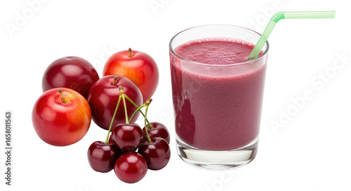 Wallpaper Mural Isolated Plum Cherry Smoothie Torontodigital.ca