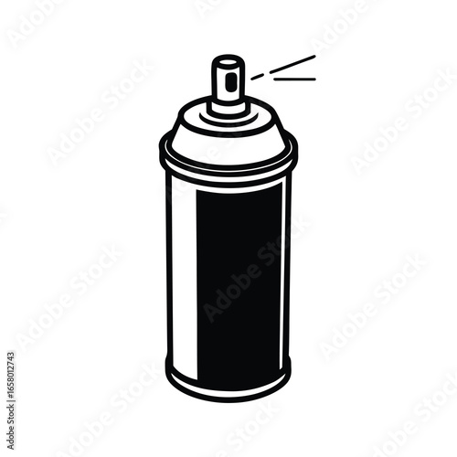 simple spray paint can on white background
