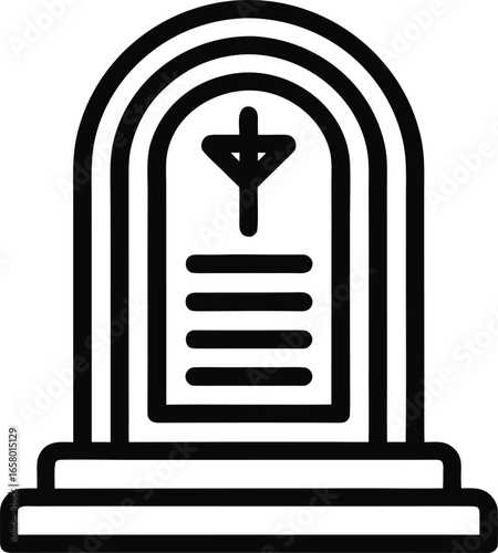 Minimal Death Symbols Christian Grave Headstone Icon Design