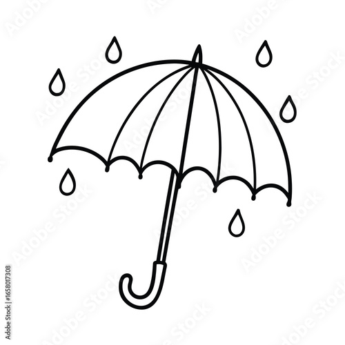 umbrella with raindrops vector on white background