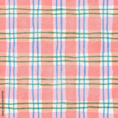 Pattern Perfect - Template 3000pxSeamless pastel gingham plaid check pattern in soft color variations including pink, green, blue, purple, and peach. A light and cheerful woven fabric style ideal for 