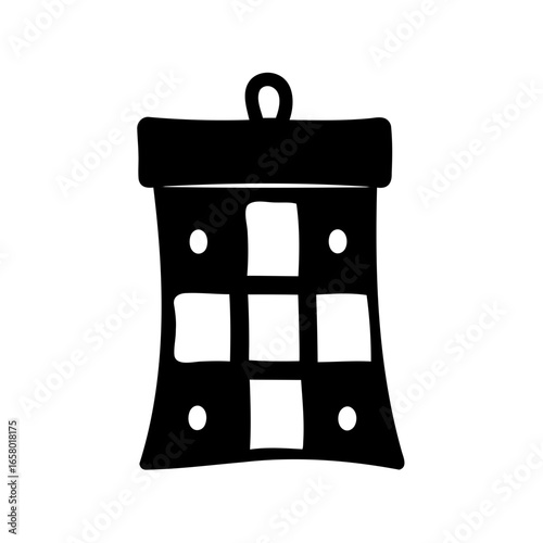 Stylized wall organizer or shelf with multiple compartments in black and white