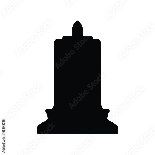 Silhouette of a commemorative monument or marker with a distinctive architectural design