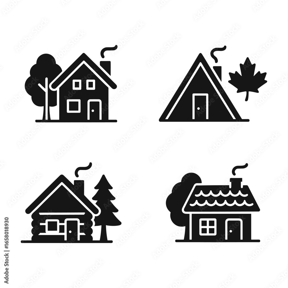 Fototapeta premium Wooden Cabin in Forest