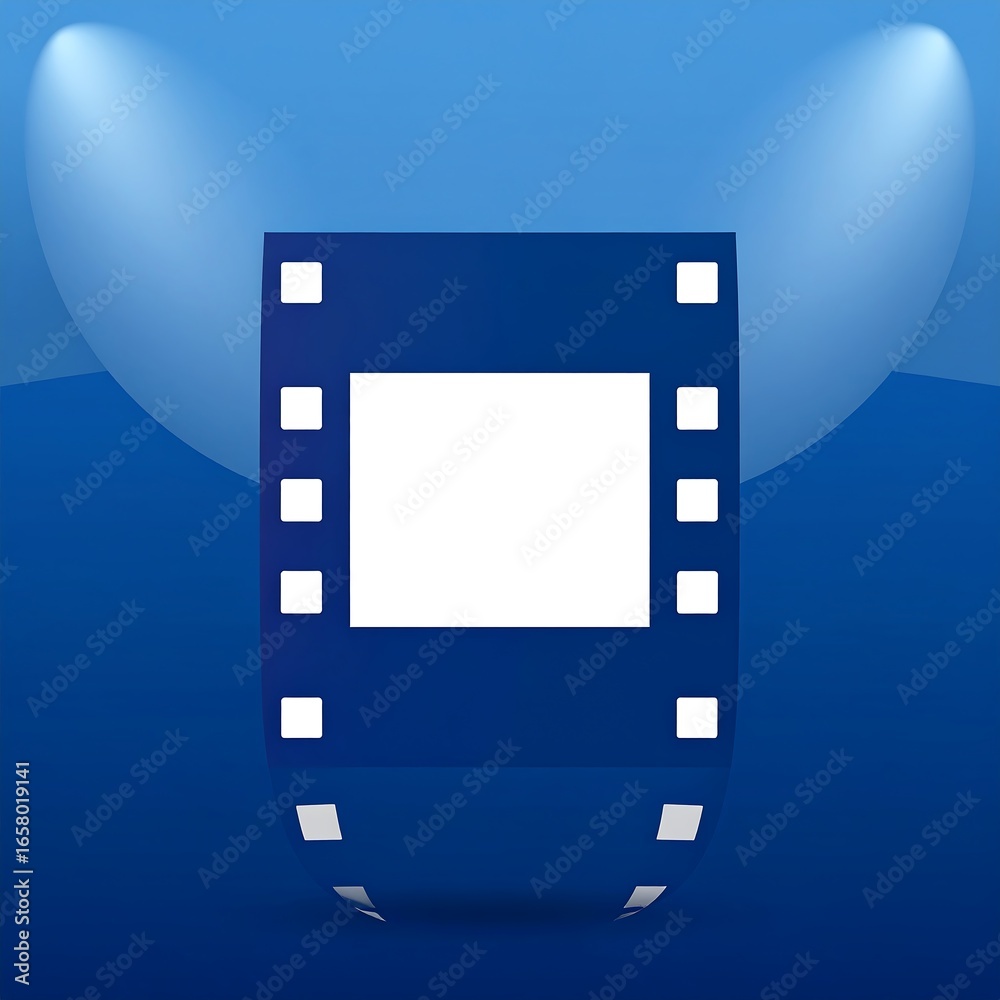 Obraz premium Filmstrip icon, blue background