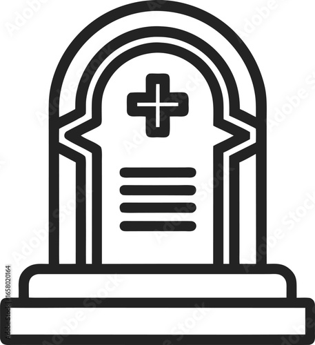 Minimal Death Symbols Simple Grave Headstone Icon Design