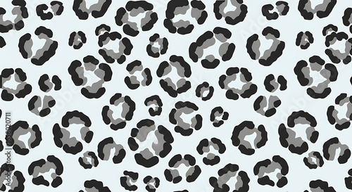 Seamless Leopard Print Pattern in Gray Tones