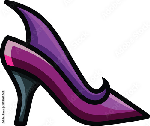 Halloween Shoe Graphics Stylish Purple High Heel Shoe