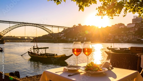 Sunset riverside dining