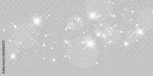Light sparkle glitter shine glow with transparent glittering light effects, sparkling stars, white bokeh, and shiny glow on a checkered background, perfect for Christmas themes.

