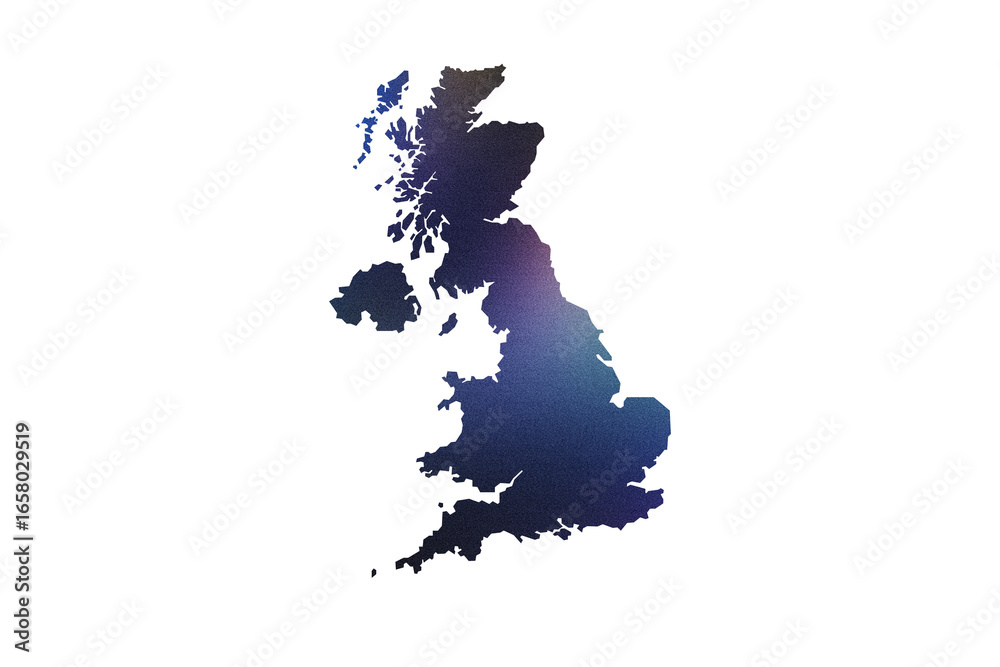Obraz premium Multicolored Transparent Map of the United Kingdom
