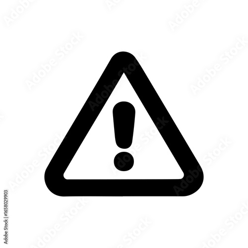 Warning attention icon on transparent background 