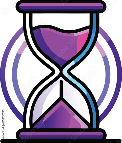 Halloween Time Elements Purple Hourglass Time Concept Design