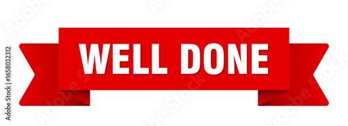 well done ribbon isolated on transparent background. well done ribbon