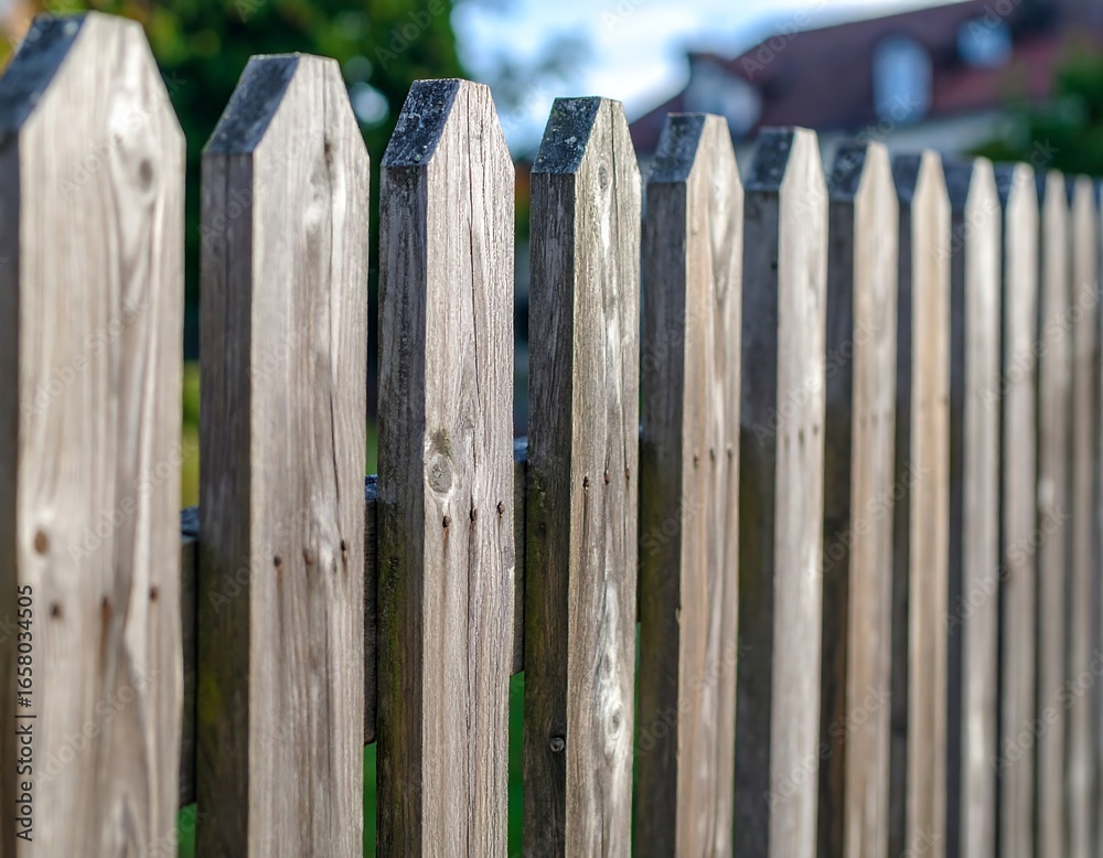 Fototapeta premium Wooden picket fence
