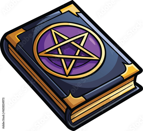 Halloween Ceremony Items Magical Grimoire Pentagram Book Cover